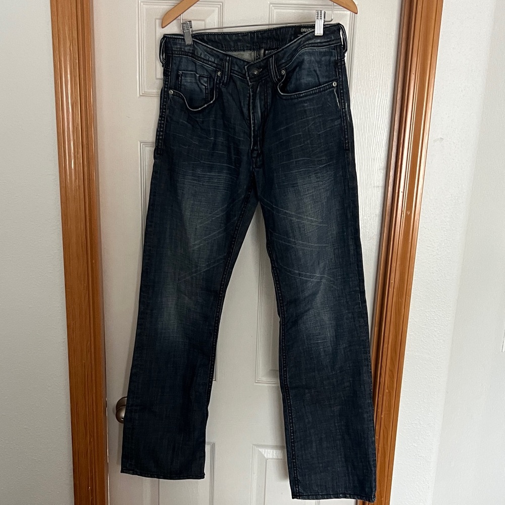 Buffalo David Bitton Men's Dark Indigo Straight Jeans
